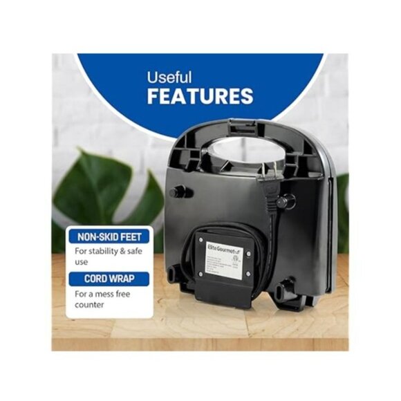 Elite Gourmet ESM2207 Maxi-Matic Sandwich Maker Non-Stick Plates LED Indicators - Picture 4 of 7